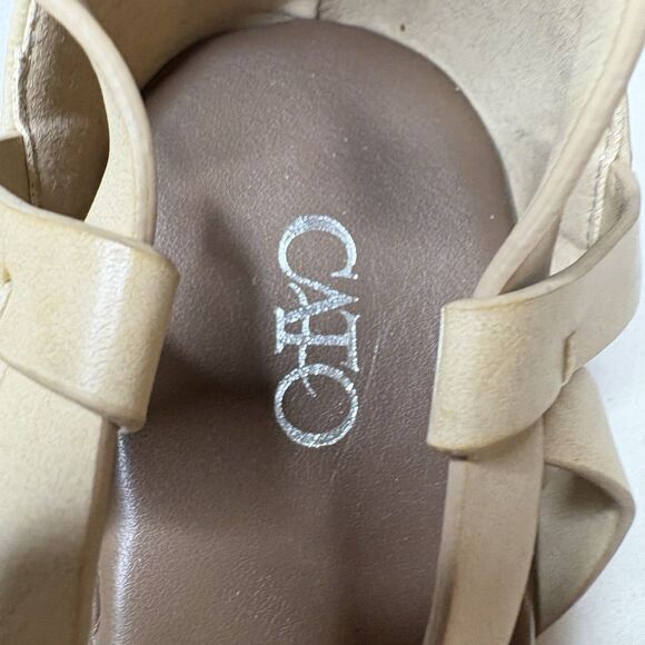 Cato Beige Cream Strappy Slip On Open Toe Sandals Size Size 9M Womens - Picture 3 of 7